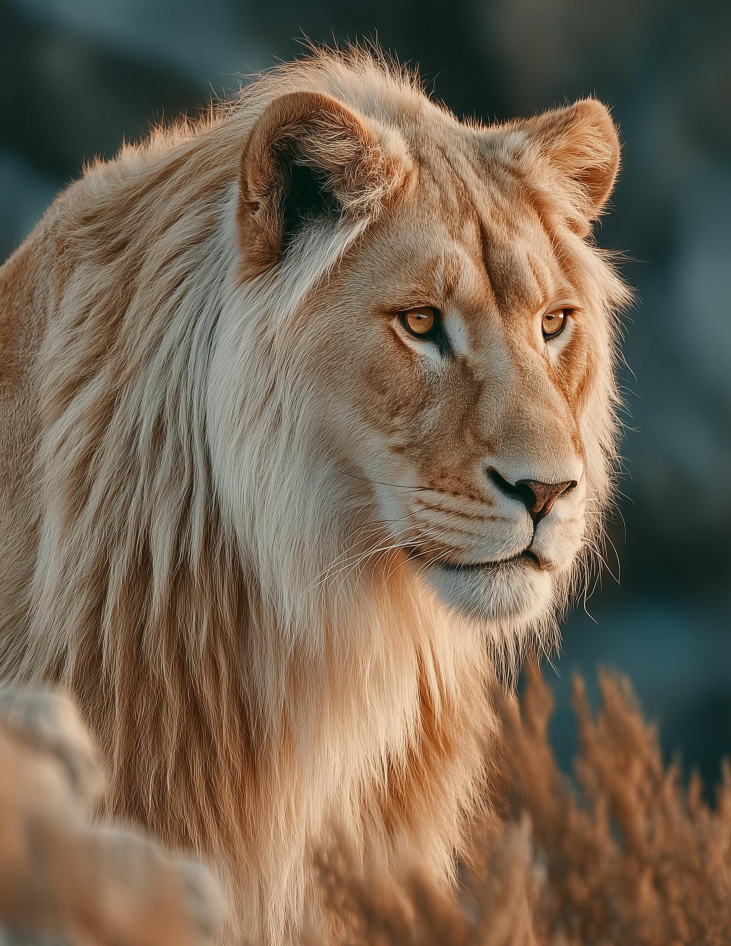 Lion — Realistic Art, Forest Dawn Digital Wall Art, 3 Sizes Included, Living Room Decor