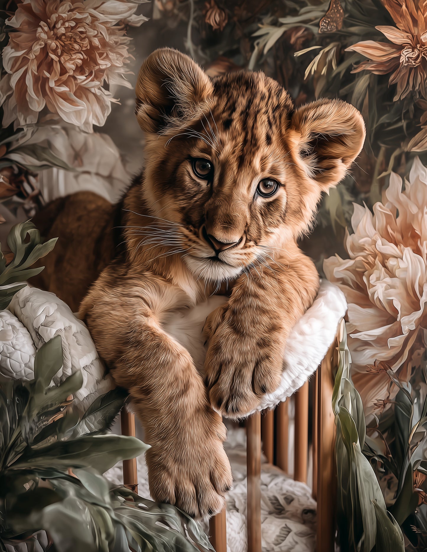 Lion — Nursery Art, Gentle Stars Digital Wall Art, 3 Sizes Included, Nursery Decor