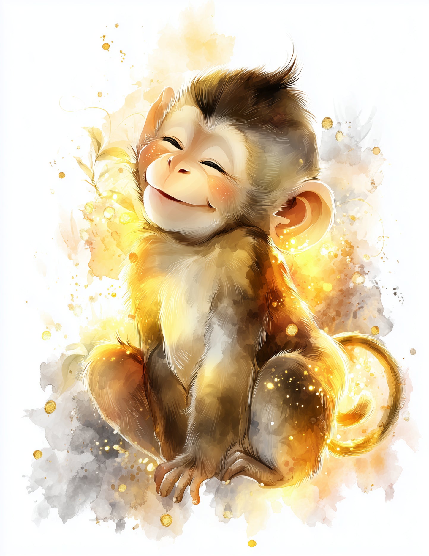 Monkey — Nursery Art, Warm Tones Digital Wall Art, 3 Sizes Included, Nursery Decor