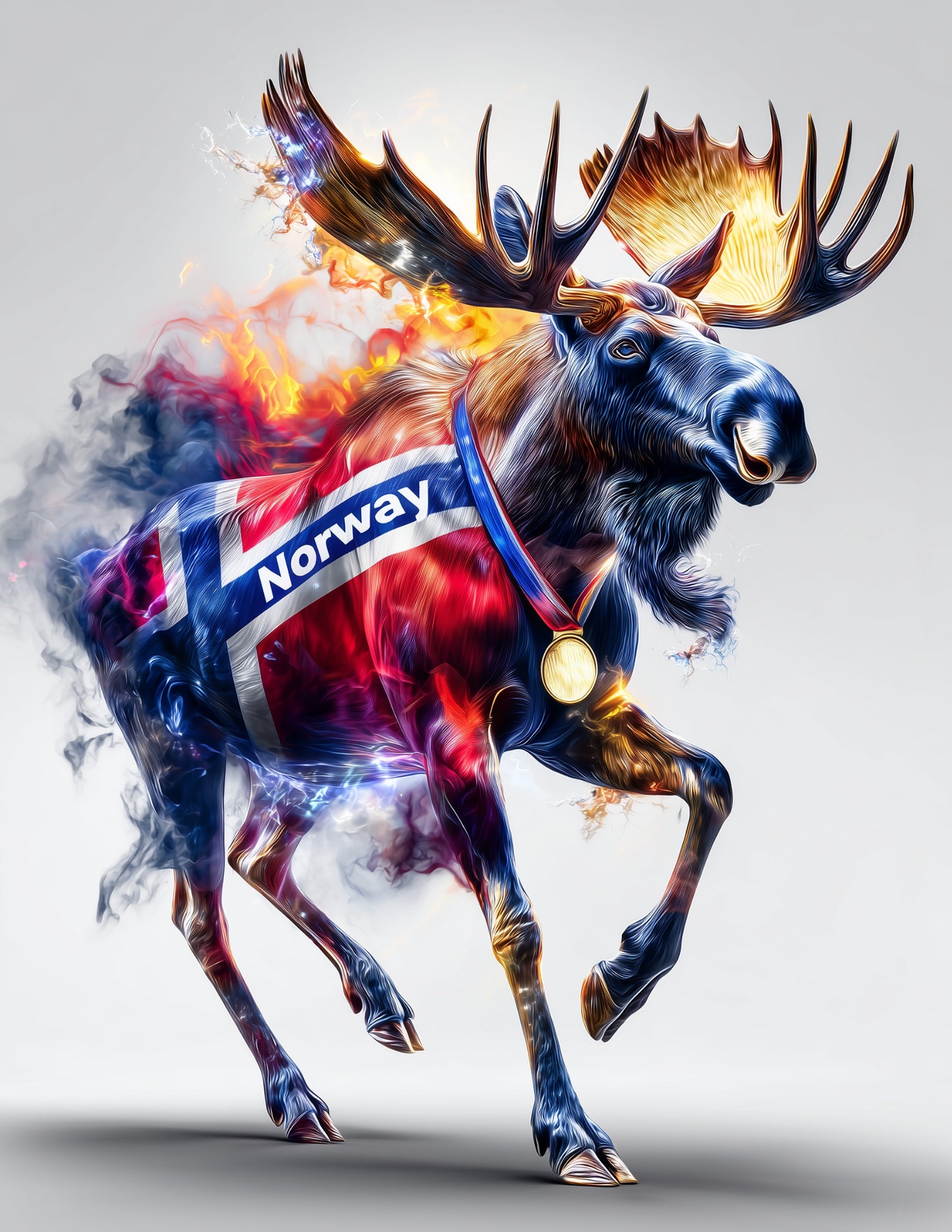 Moose — Double Exposure Personalized Art, Vibrant Palette Digital Wall Art, 3 Sizes Included, Living Room Decor