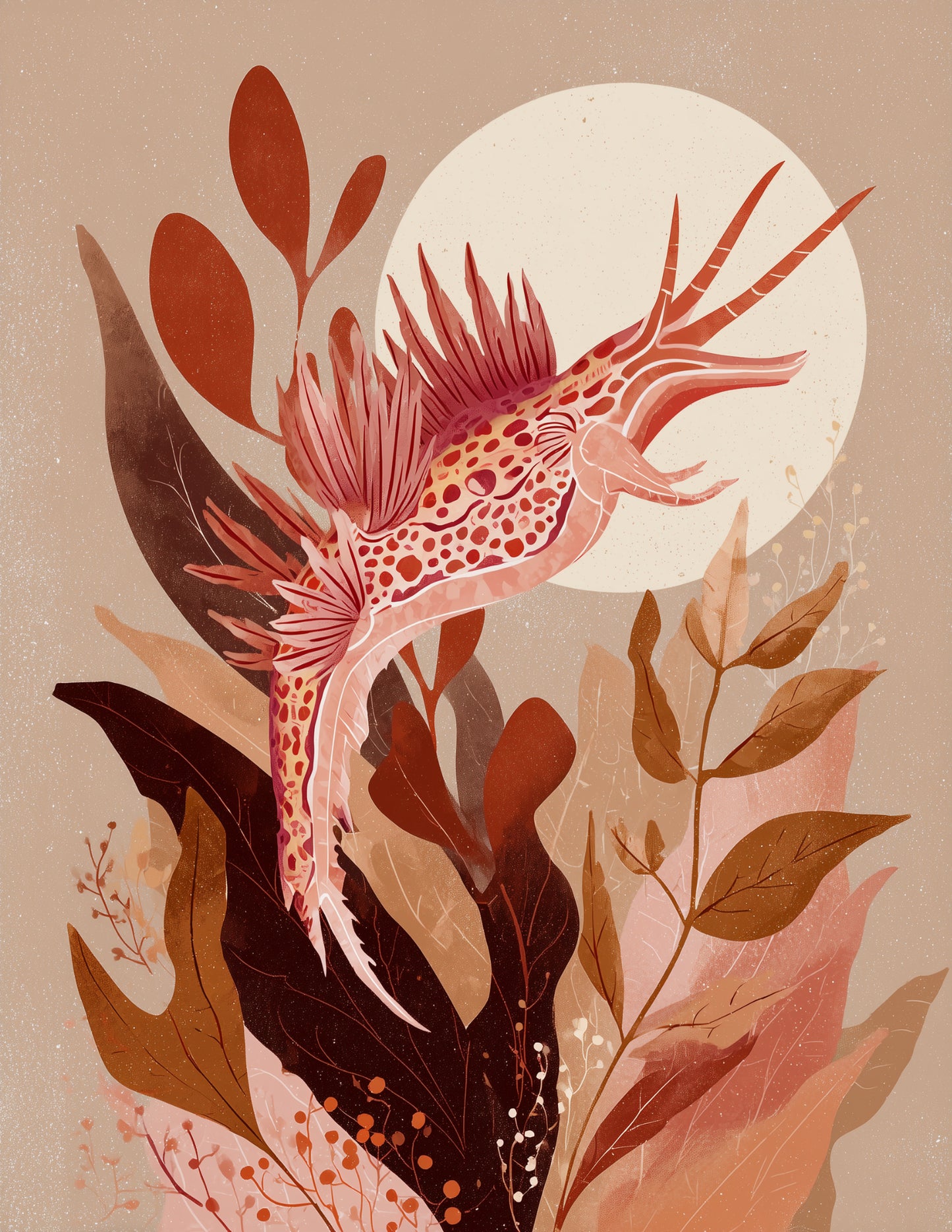 Nudibranch — Boho Art, Forest Calm Digital Wall Art, 3 Sizes Included, Living Room Decor