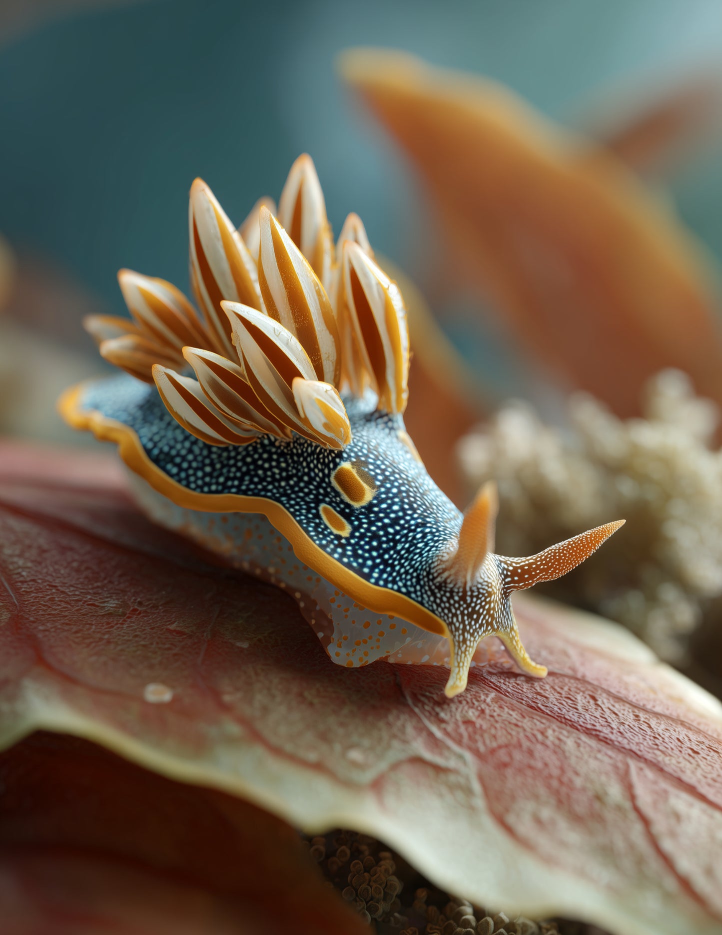 Nudibranch — Realistic Art, Bold Contrast Digital Wall Art, 3 Sizes Included, Living Room Decor