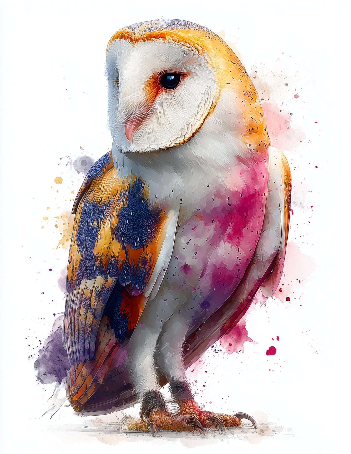 Owl — Watercolor Art, Starlight Tones Digital Wall Art, 3 Sizes Included, Living Room Decor