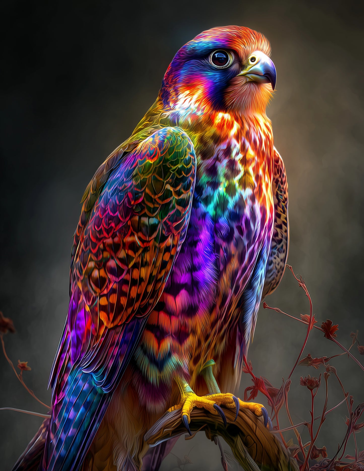 Peregrine Falcon — Fantasy Art, Dreamy Palette Digital Wall Art, 3 Sizes Included, Living Room Decor