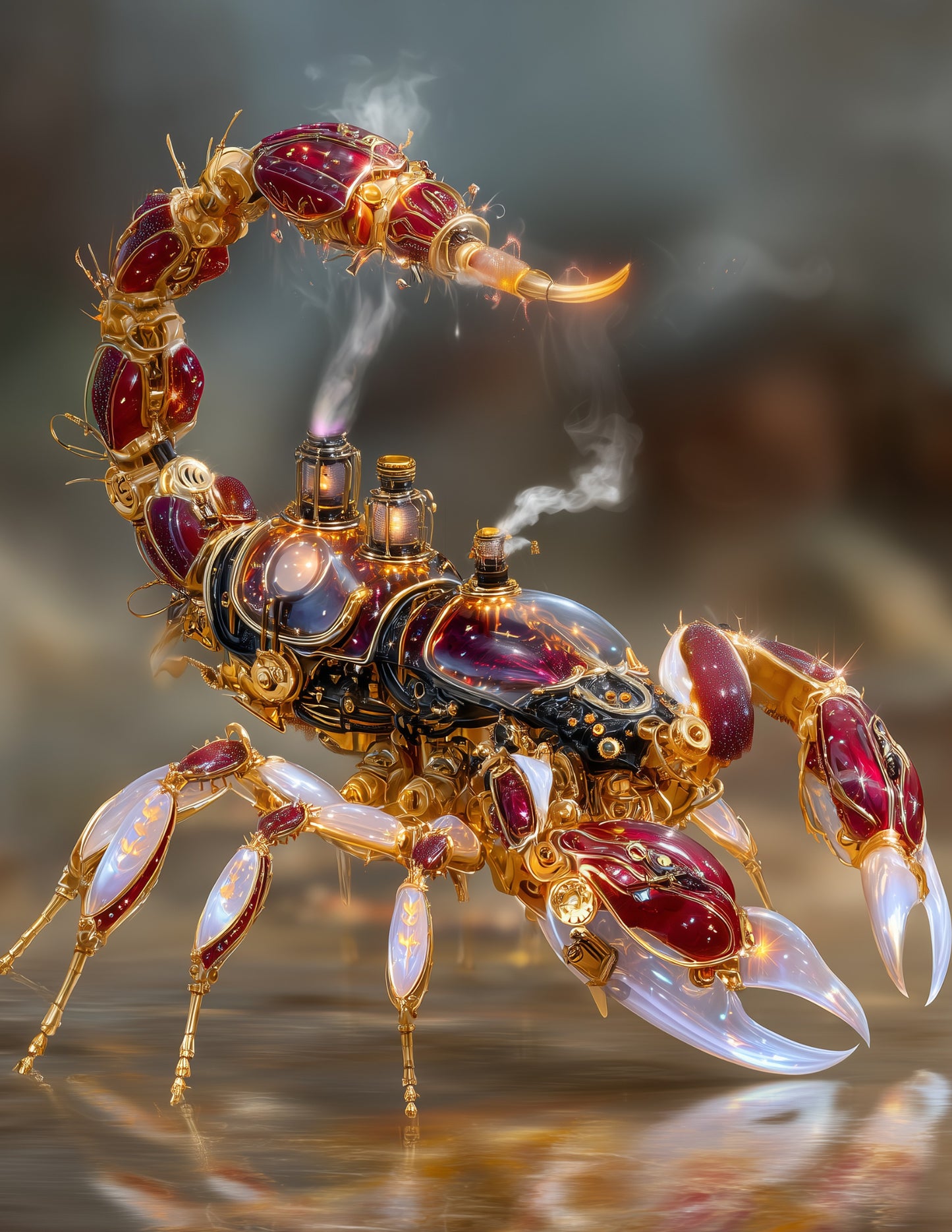 Scorpion — Steampunk Art, Dramatic Lighting Digital Wall Art, 3 Sizes Included, Living Room Decor