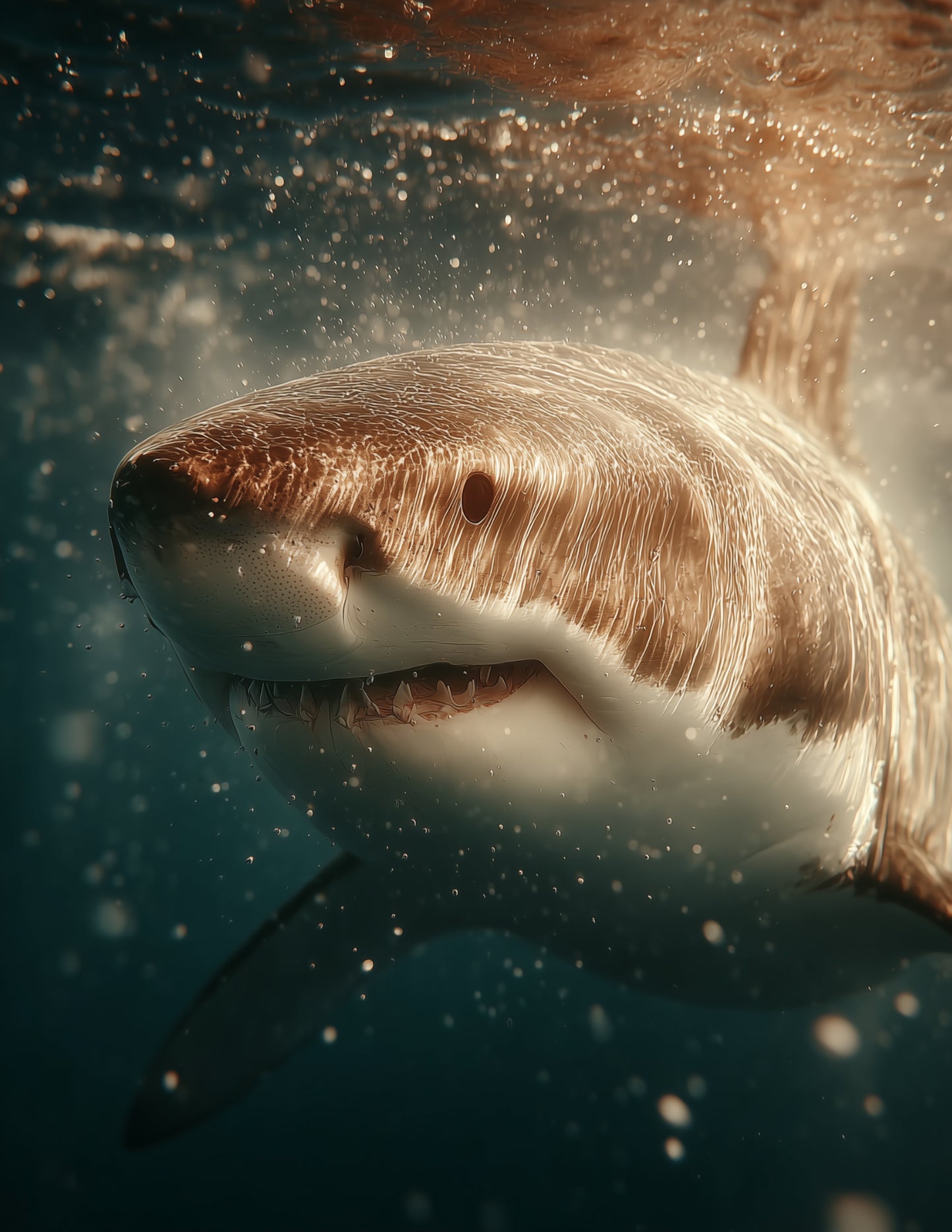 Shark — Realistic Art, Ocean Depths Digital Wall Art, 3 Sizes Included, Living Room Decor