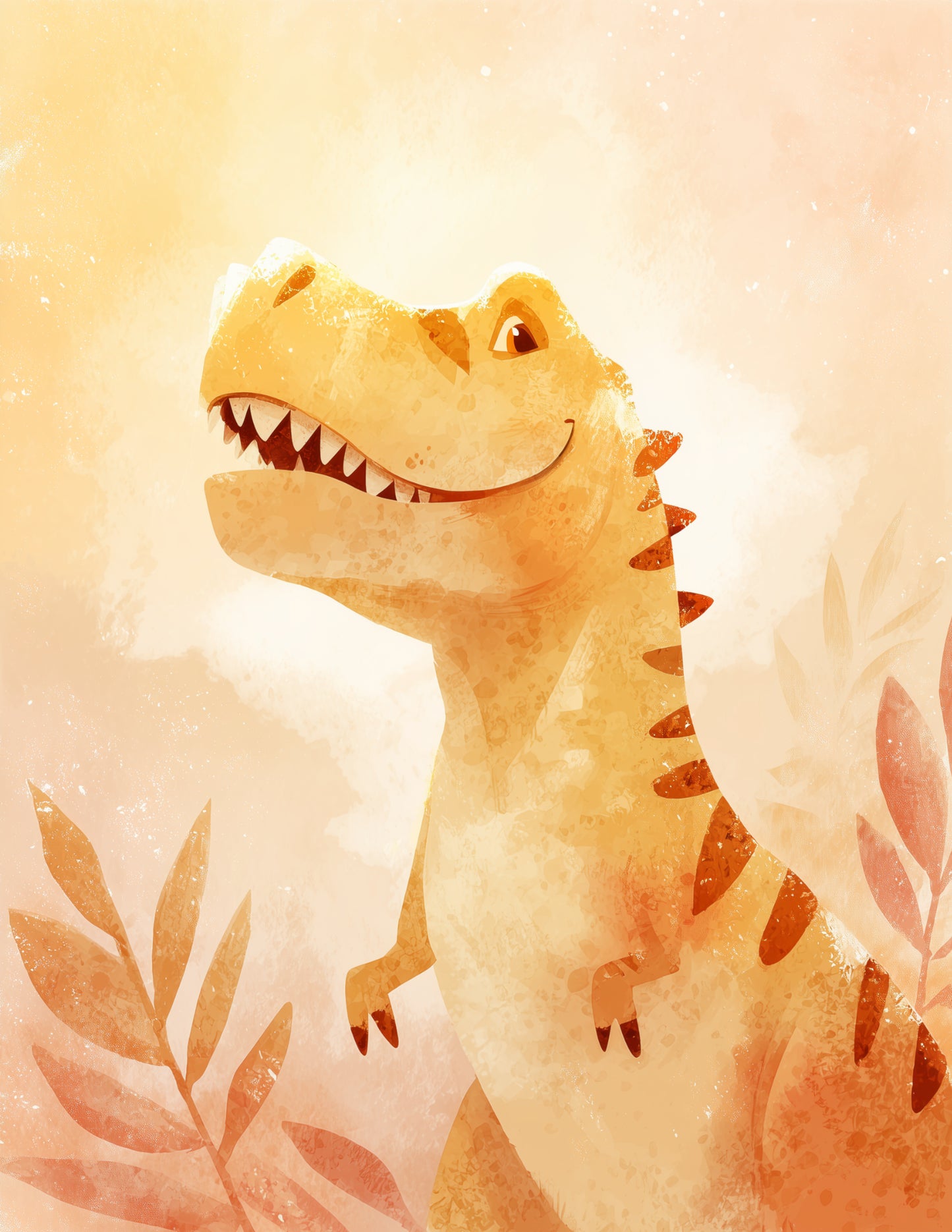 Tyrannosaurus Rex — Nursery Art, Soft Pastels Digital Wall Art, 3 Sizes Included, Nursery Decor