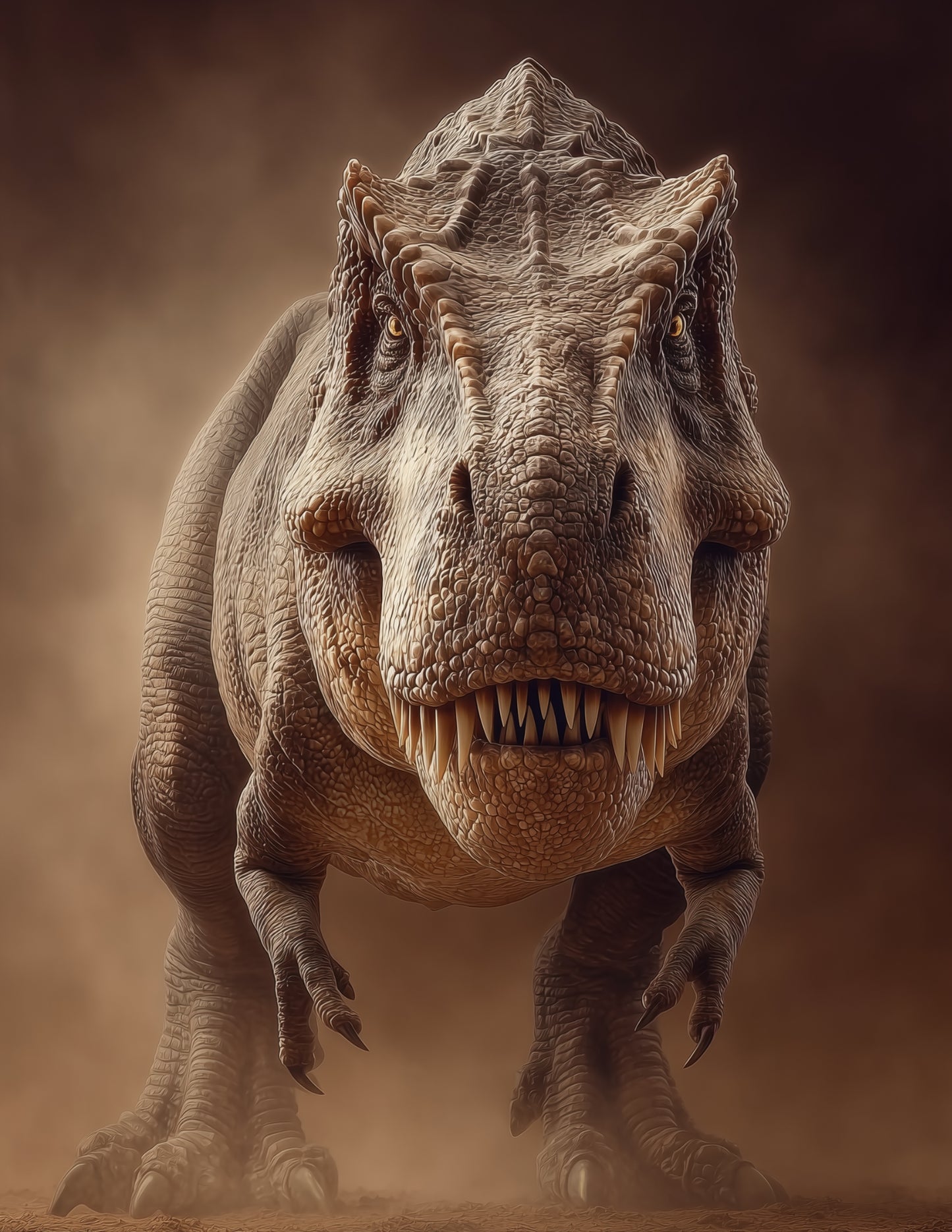 Tyrannosaurus Rex — Realistic Art, Amber Strength Digital Wall Art, 3 Sizes Included, Living Room Decor