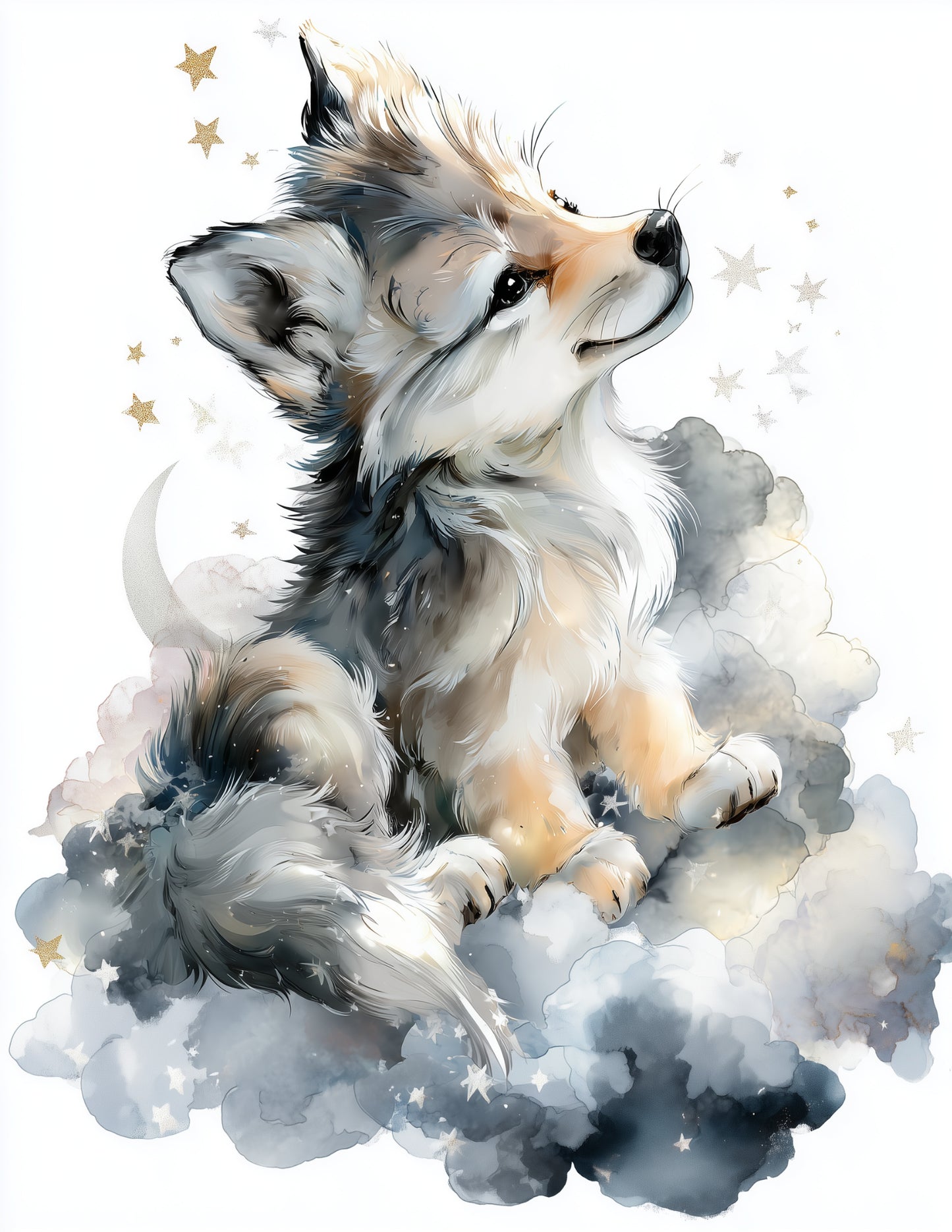 Wolf — Nursery Art, Balanced Tones Digital Wall Art, 3 Sizes Included, Nursery Decor