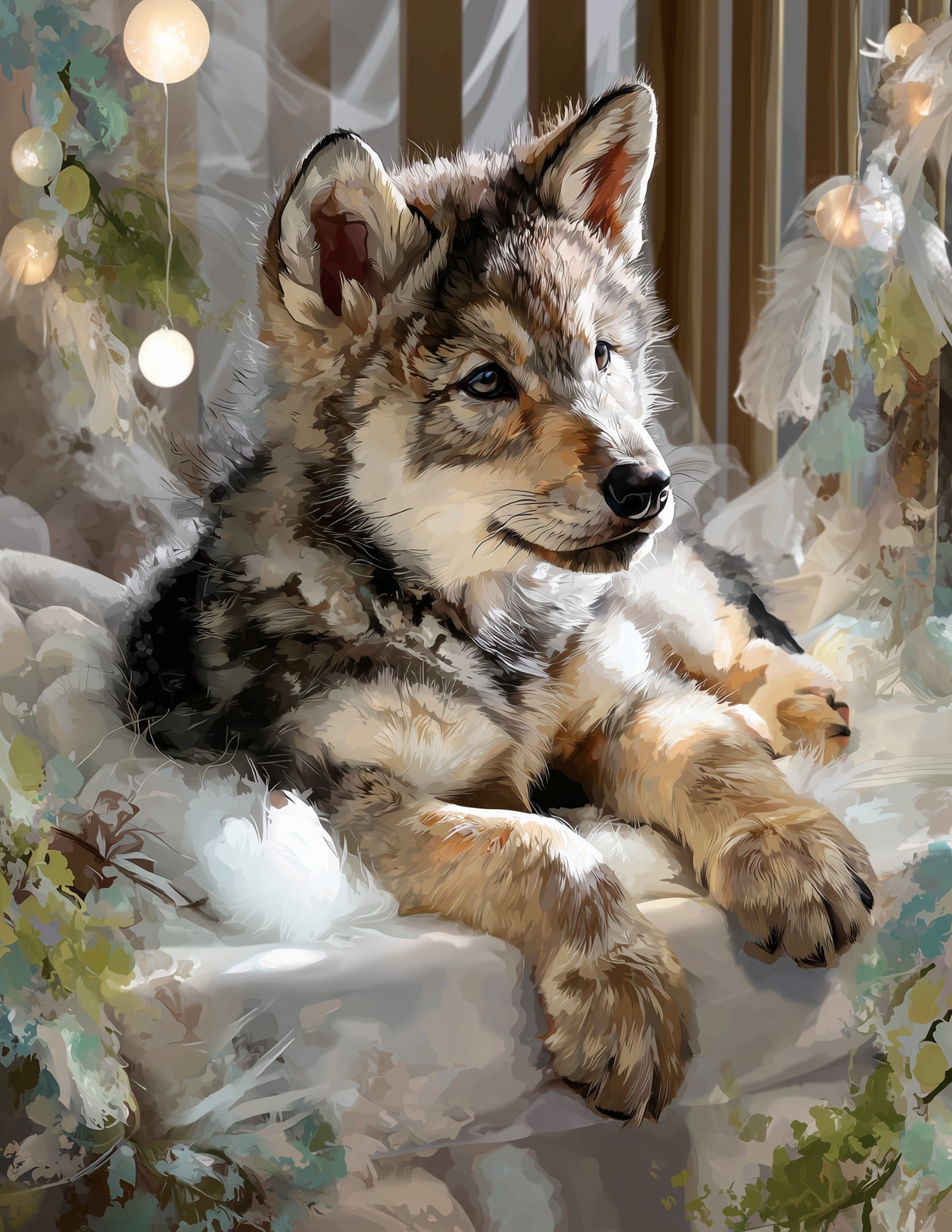 Wolf — Nursery Art, Serene Palette Digital Wall Art, 3 Sizes Included, Nursery Decor