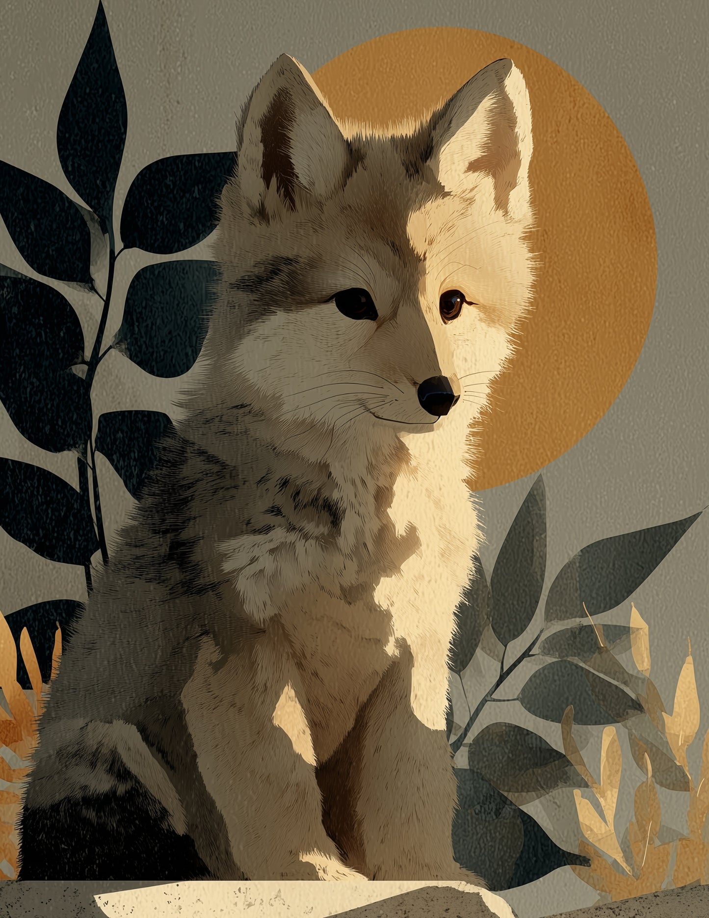 Wolf — Nursery Art, Soft Pastels Digital Wall Art, 3 Sizes Included, Nursery Decor