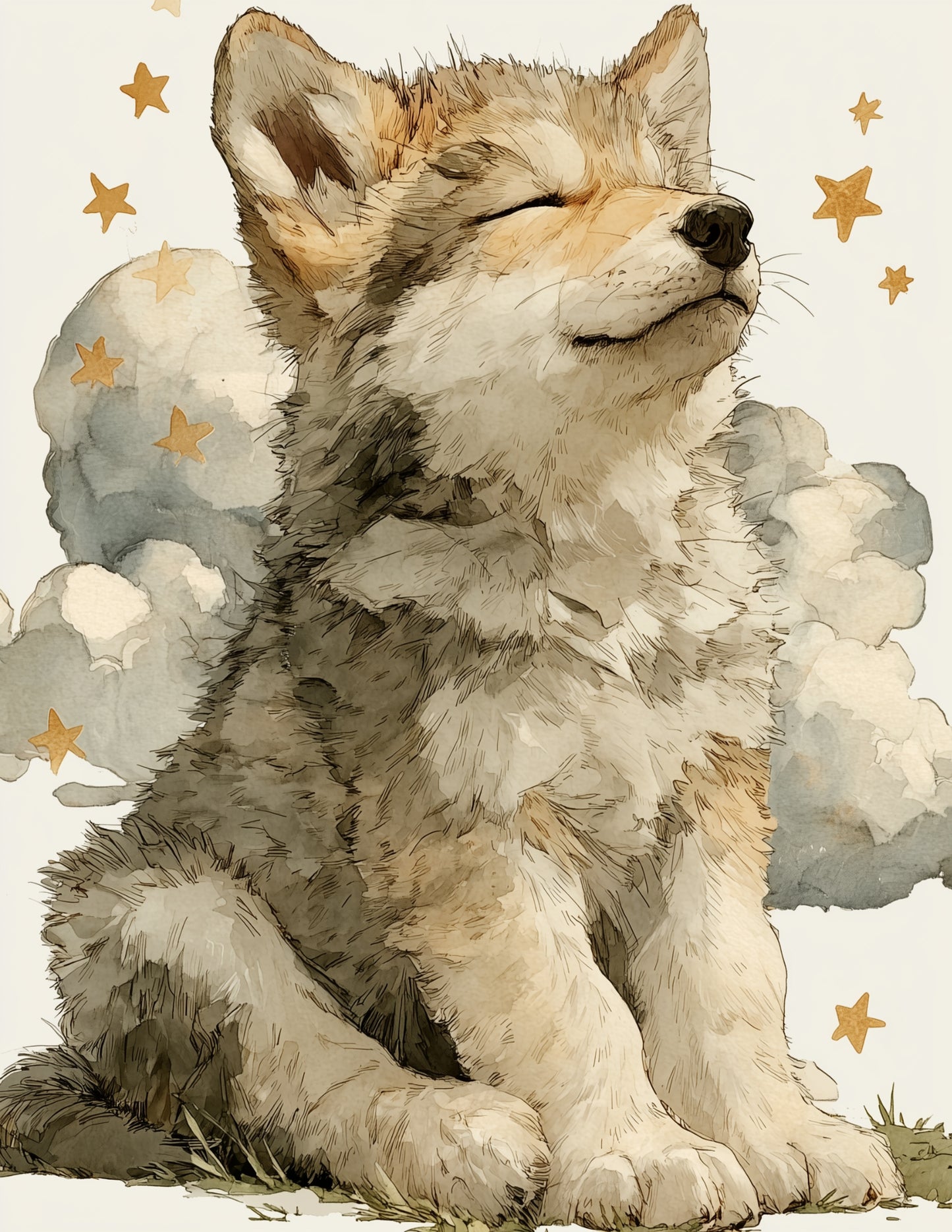 Wolf — Nursery Art, Subtle Transitions Digital Wall Art, 3 Sizes Included, Nursery Decor
