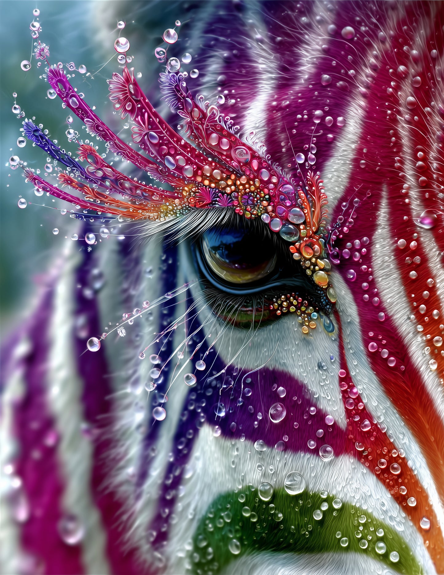 Zebra — Fractal Filigree Art, Refined Detail Digital Wall Art, 3 Sizes Included, Living Room Decor