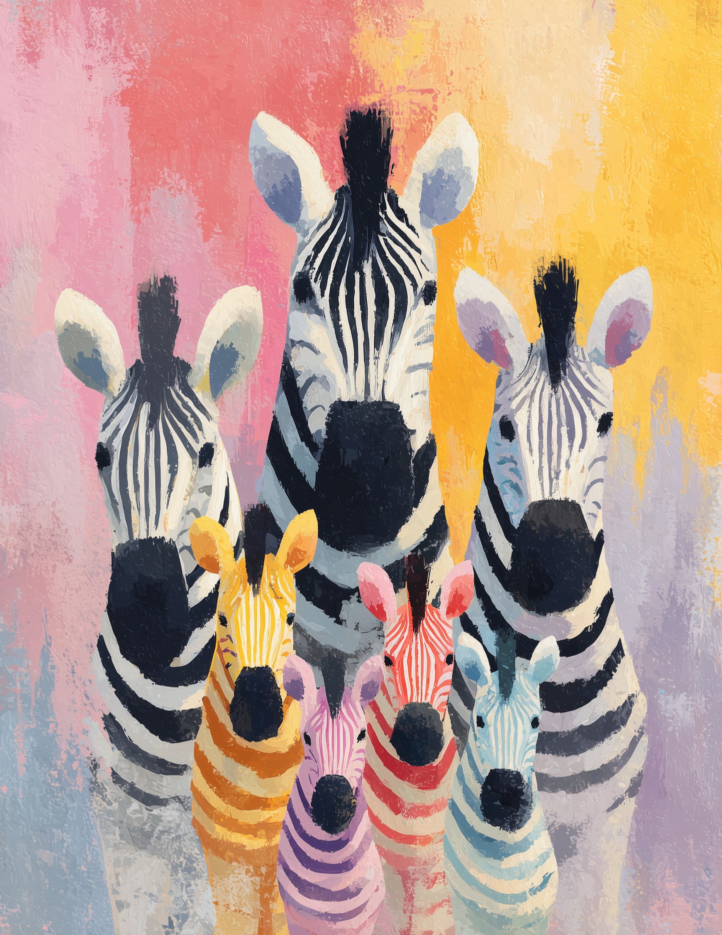 Zebra — Nursery Herd Art, Serene Palette Digital Wall Art, 3 Sizes Included, Nursery Decor