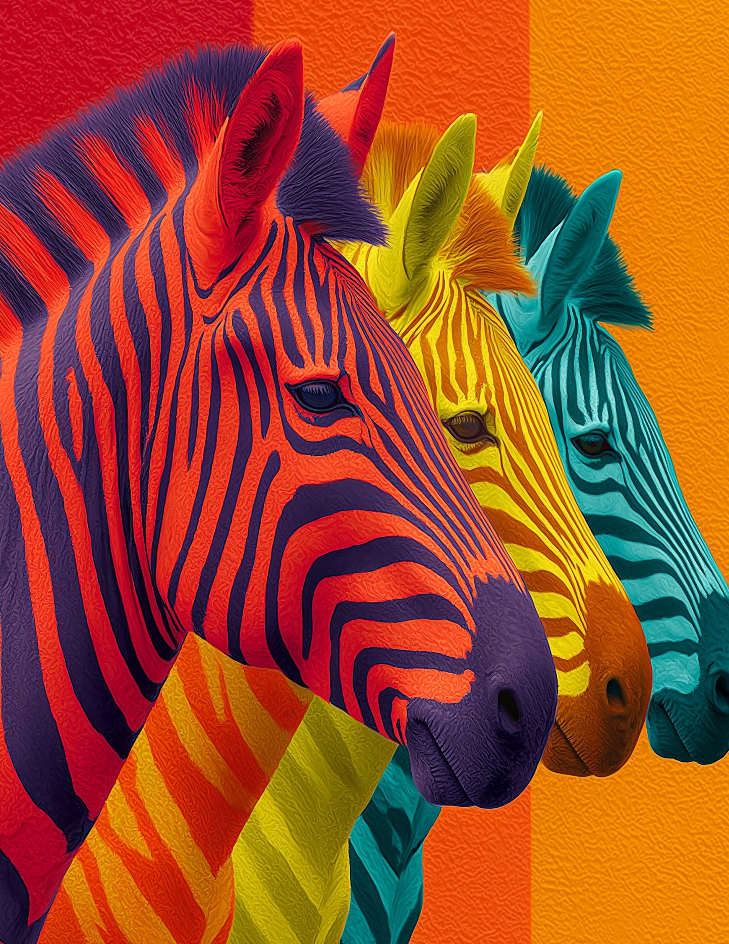 Zebra — Pop Art herd Art, Serene Pastels Digital Wall Art, 3 Sizes Included, Living Room Decor