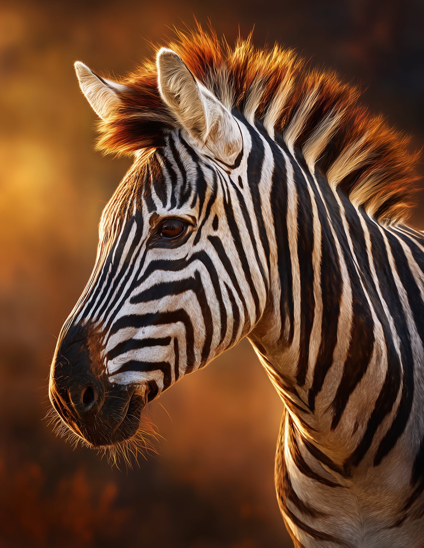 Zebra — Realistic Art, Balanced Tones Digital Wall Art, 3 Sizes Included, Living Room Decor