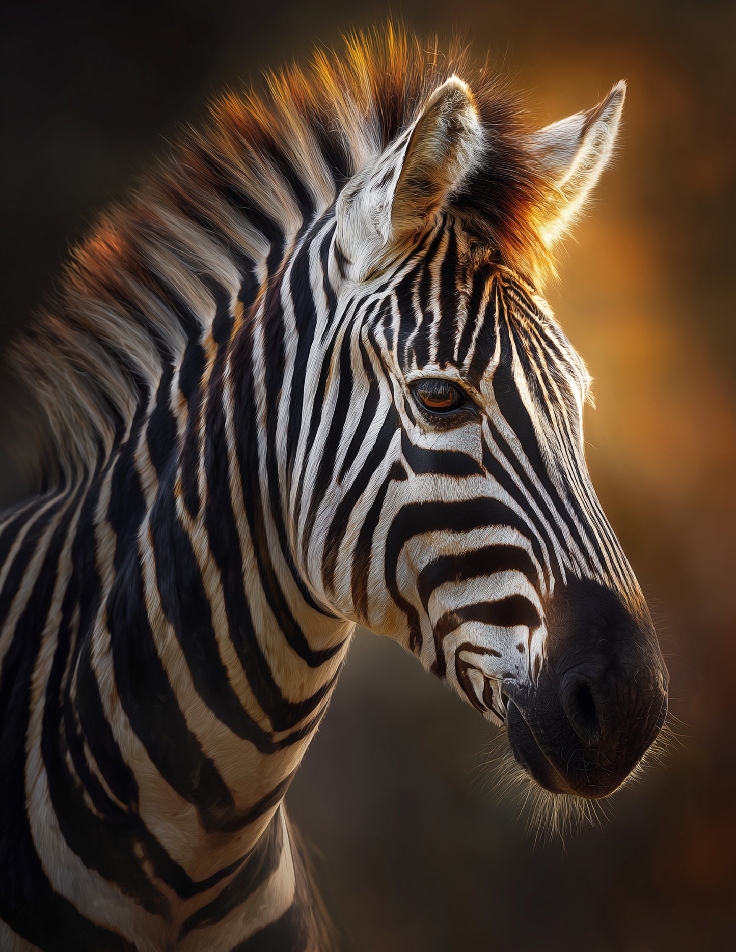 Zebra — Realistic Art, Calm Palette Digital Wall Art, 3 Sizes Included, Living Room Decor