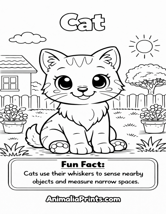 Cute Cat— Free Coloring Page