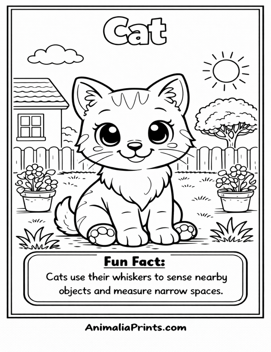 Cute Cat— Free Coloring Page