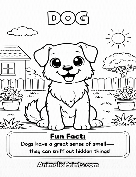 Cute Dog — Free Coloring Page