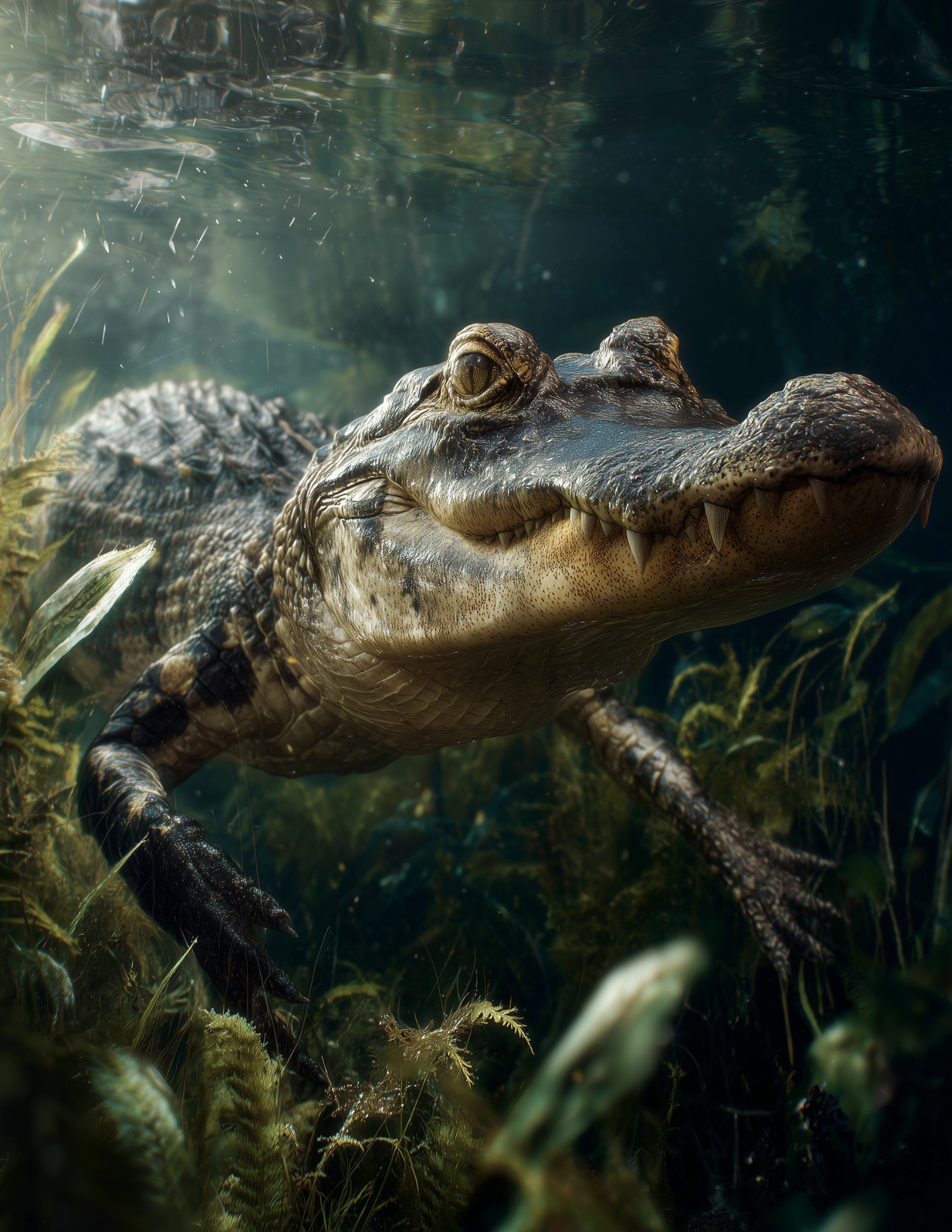 Alligator — Realistic Art, Serene Gradients Digital Wall Art, 3 Sizes Included, Living Room Decor