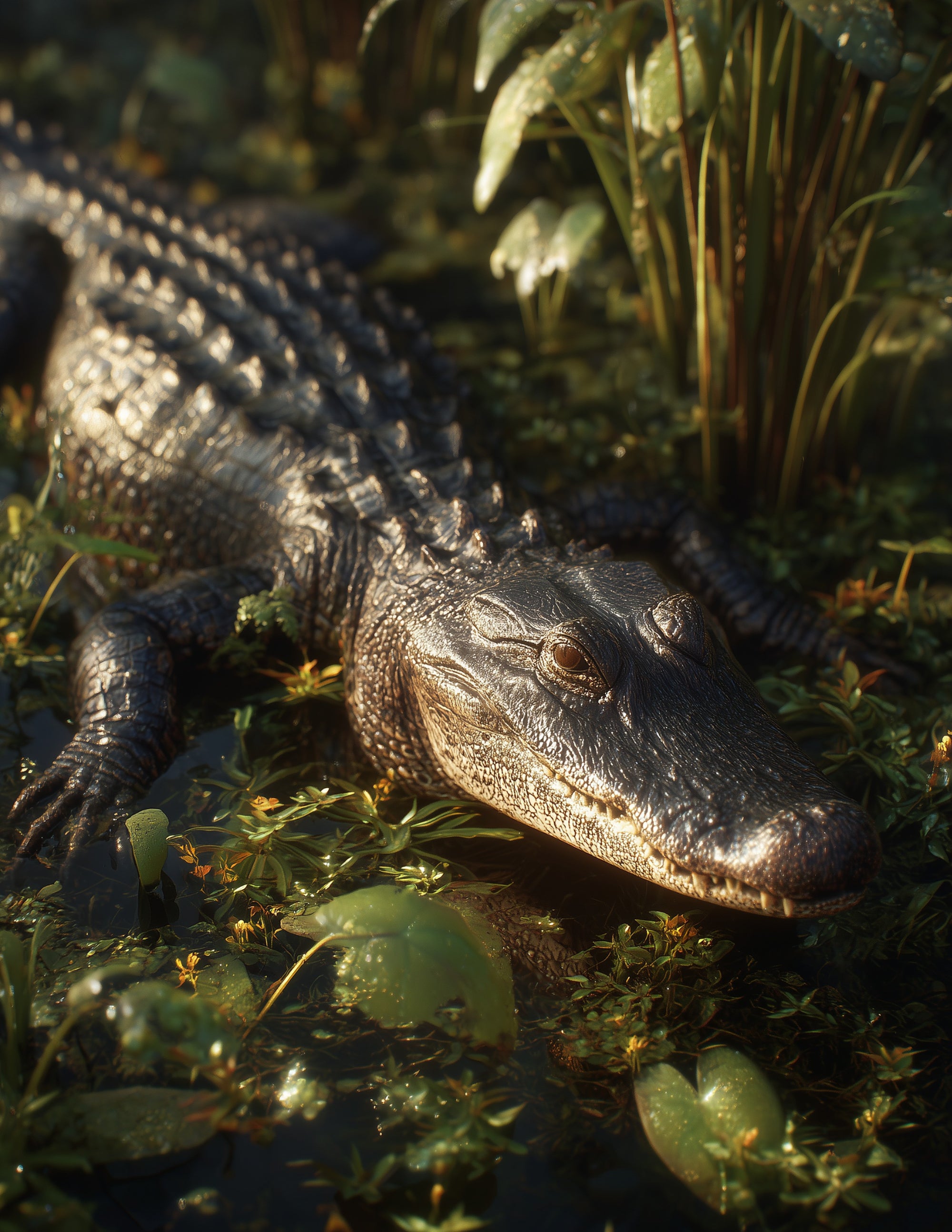 Alligator — Realistic Art, Warm Tones Digital Wall Art, 3 Sizes Included, Living Room Decor