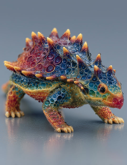 Ankylosaurus — Ferrofluid Art, Midnight Hues Digital Wall Art, 3 Sizes Included, Living Room Decor