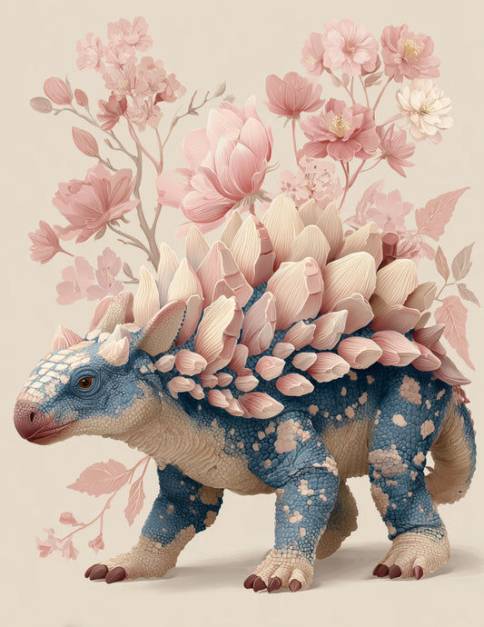 Ankylosaurus — Nursery Art, Soft Tones Digital Wall Art, 3 Sizes Included, Nursery Decor