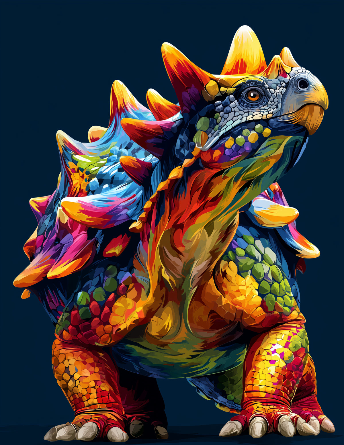 Ankylosaurus — Pop Art, Dynamic Contrast Digital Wall Art, 3 Sizes Included, Living Room Decor
