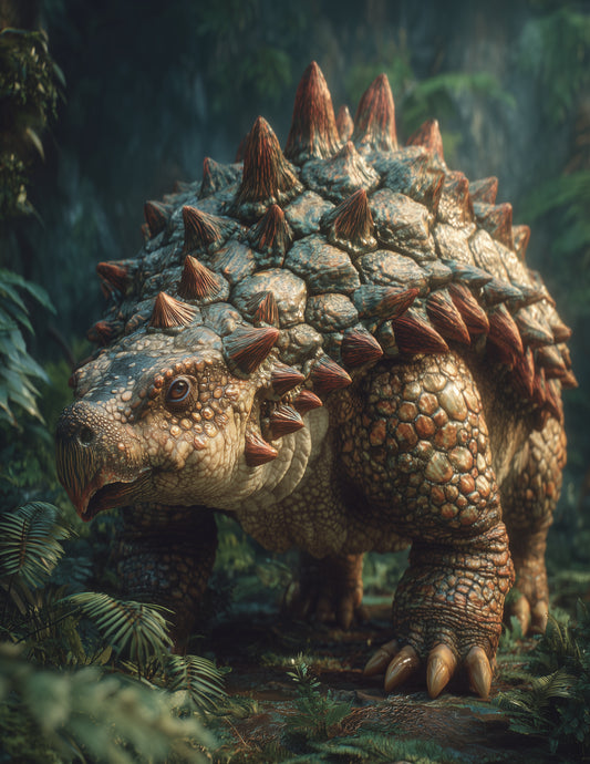 Ankylosaurus — Realistic Art, Forest Tones Digital Wall Art, 3 Sizes Included, Living Room Decor