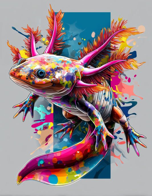 Axolotl — Pop Art, Serene Hues Digital Wall Art, 3 Sizes Included, Living Room Decor