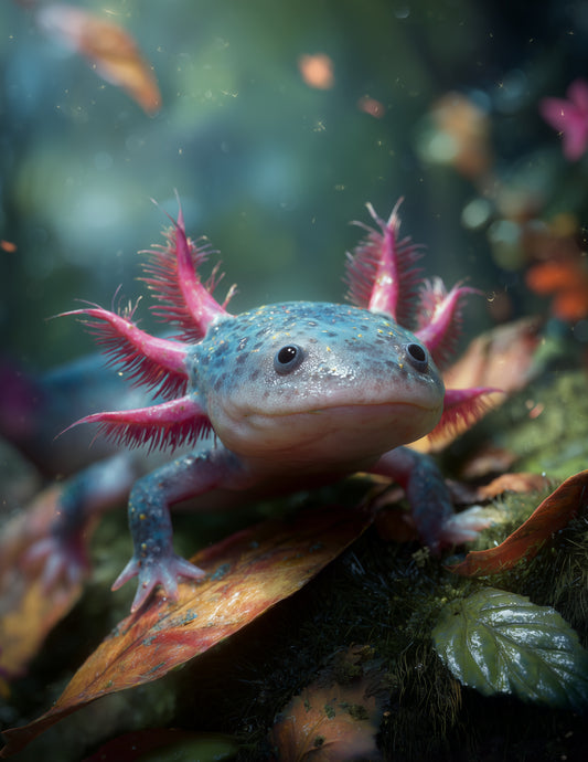 Axolotl — Realistic Art, Serene Tones Digital Wall Art, 3 Sizes Included, Living Room Decor