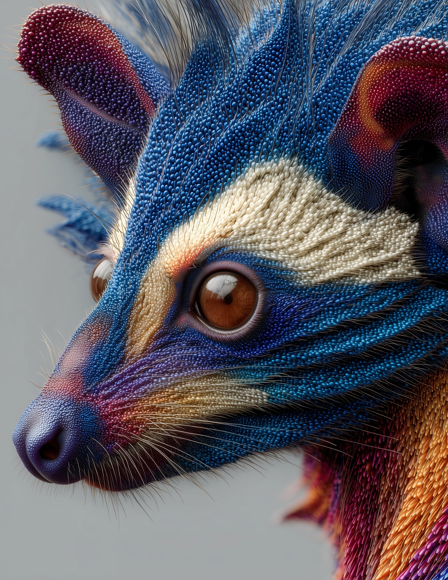 Aye-Aye — Ferrofluid Art, Layered Hues Digital Wall Art, 3 Sizes Included, Living Room Decor