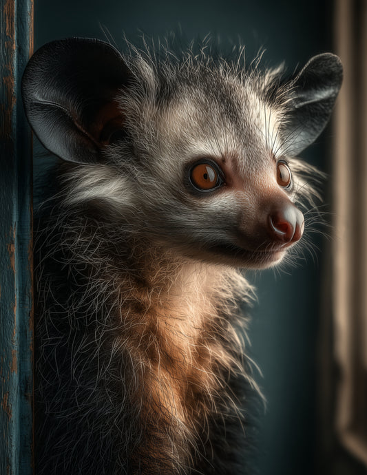 Aye-Aye — Realistic Art, Forest Mood Digital Wall Art, 3 Sizes Included, Living Room Decor