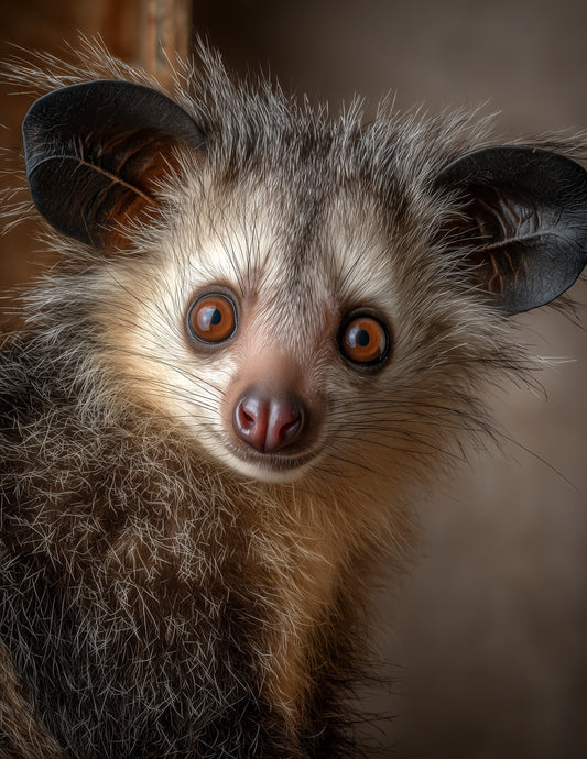 Aye-Aye — Realistic Art, Warm Tones Digital Wall Art, 3 Sizes Included, Living Room Decor