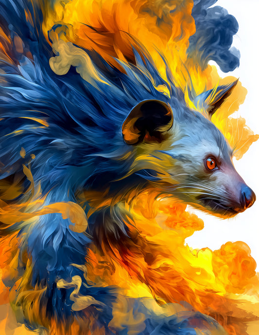 Aye-Aye — Watercolor Art, Electric Blue Digital Wall Art, 3 Sizes Included, Living Room Decor