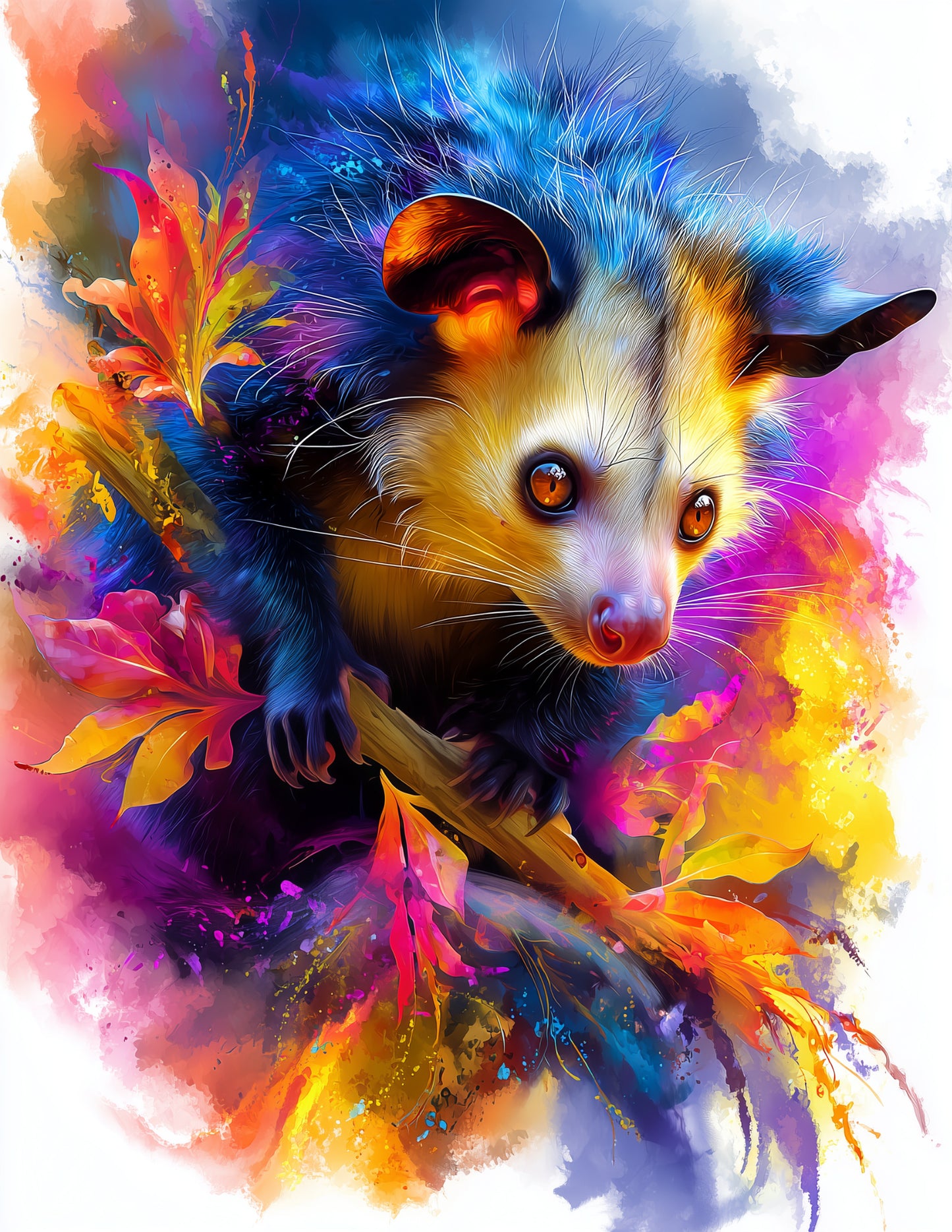 Aye-Aye — Watercolor Art, Vibrant Bloom Digital Wall Art, 3 Sizes Included, Living Room Decor