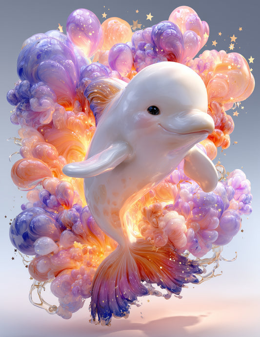 Dolphin — Nursery Art, Calm Hues Digital Wall Art, 3 Sizes Included, Nursery Decor