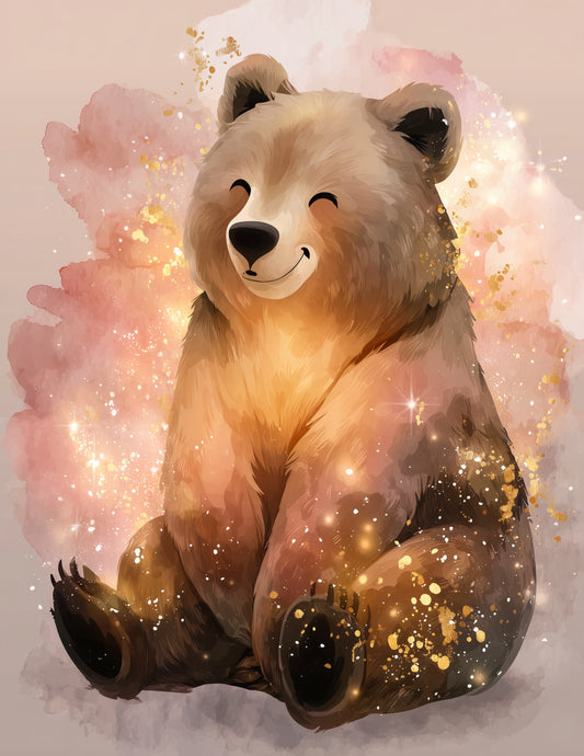 Bear — Nursery Art, Calm Hues Digital Wall Art, 3 Sizes Included, Nursery Decor