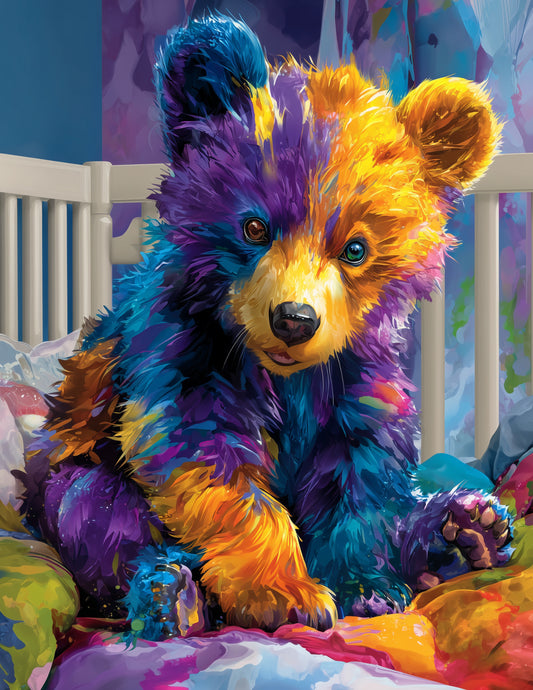 Bear — Nursery Art, Calm Pastels Digital Wall Art, 3 Sizes Included, Nursery Decor