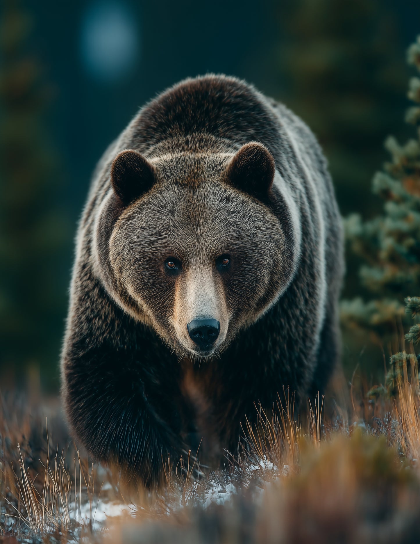 Bear — Realistic Art, Midnight Calm Digital Wall Art, 3 Sizes Included, Living Room Decor