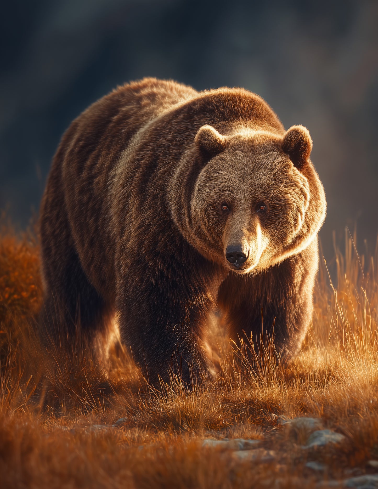 Bear — Realistic Art, Warm Tones Digital Wall Art, 3 Sizes Included, Living Room Decor