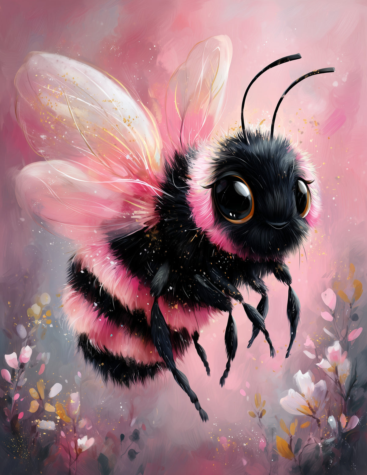 Bee — Nursery Art, Dreamy Palette Digital Wall Art, 3 Sizes Included, Nursery Decor