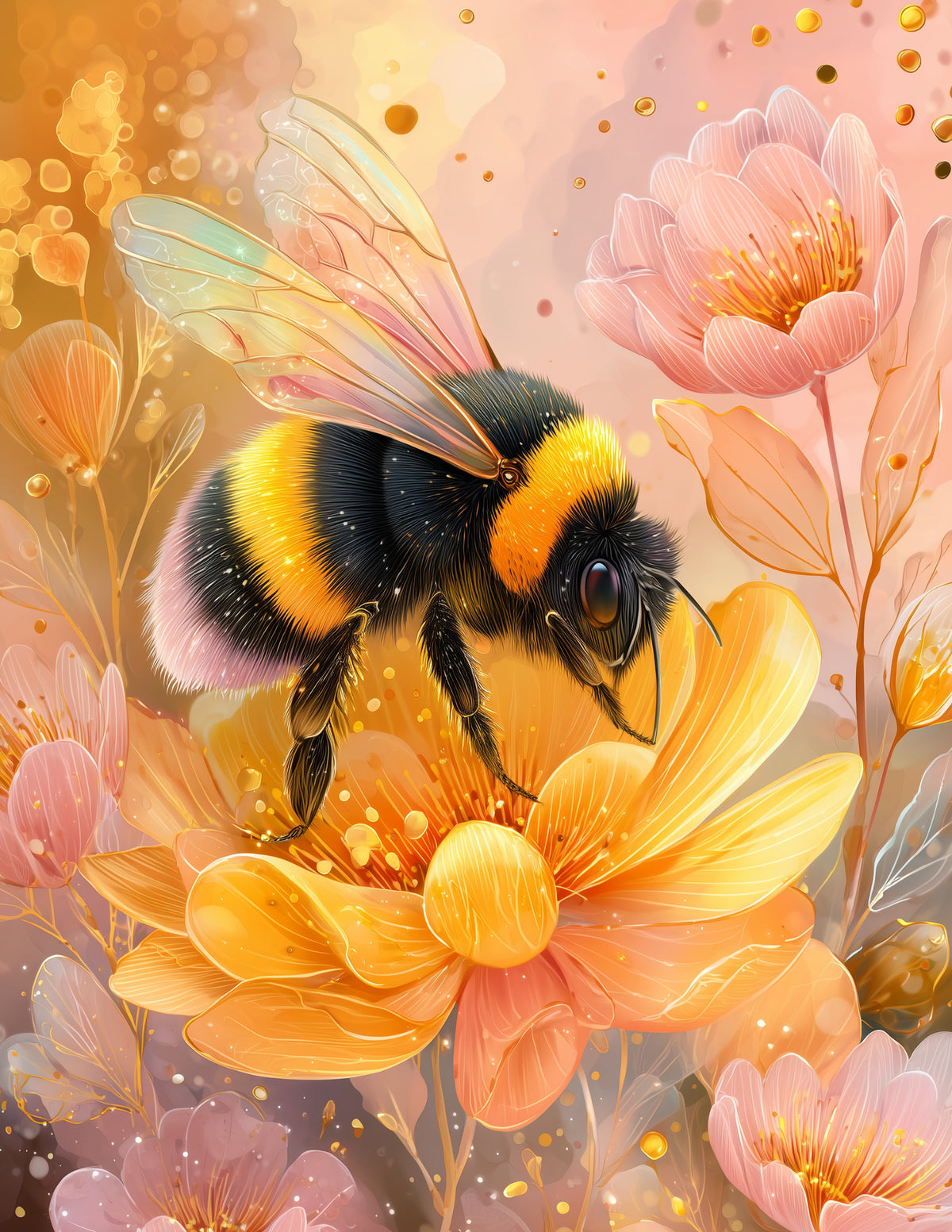Bee — Nursery Art, Warm Tones Digital Wall Art, 3 Sizes Included, Nursery Decor