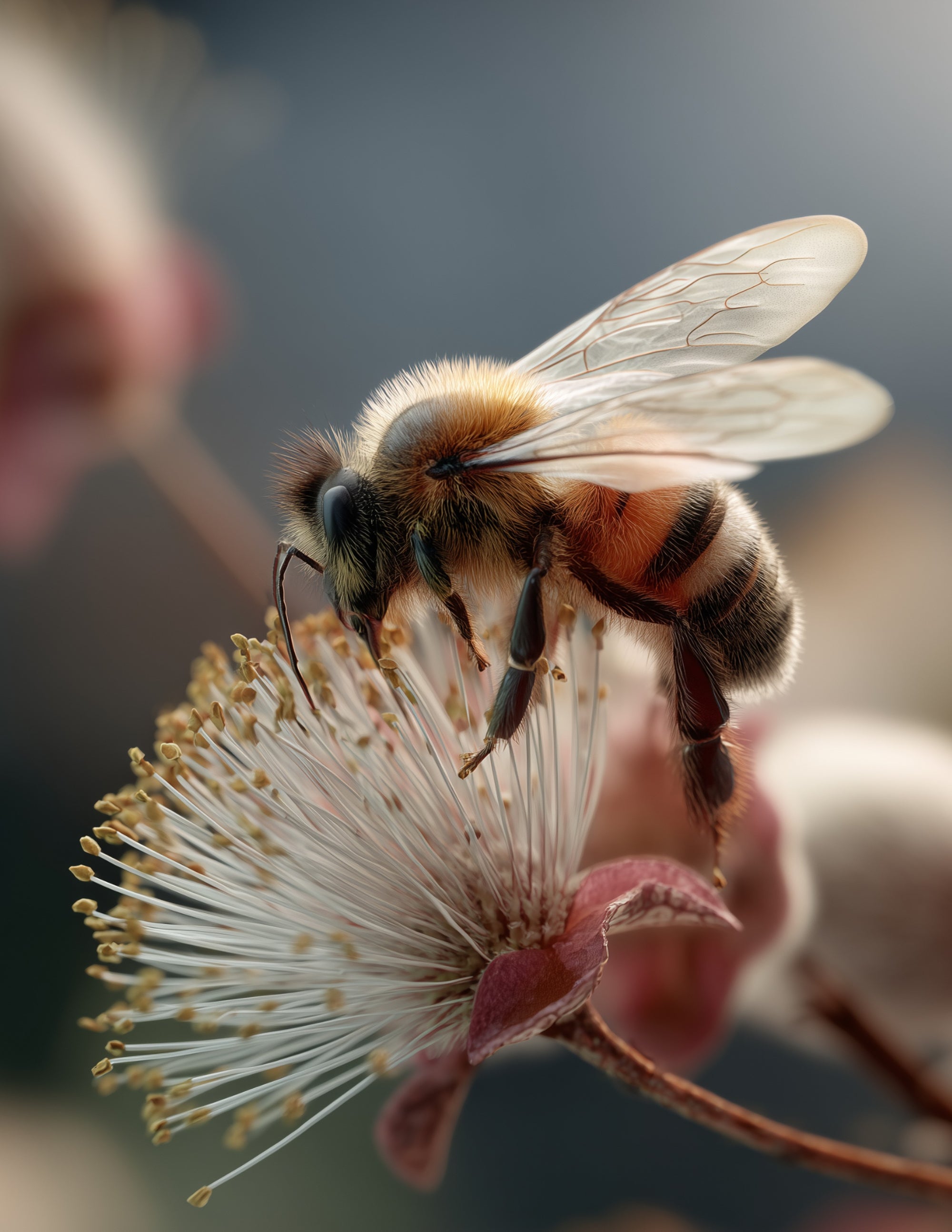 Bee — Realistic Art, Warm Tones Digital Wall Art, 3 Sizes Included, Living Room Decor