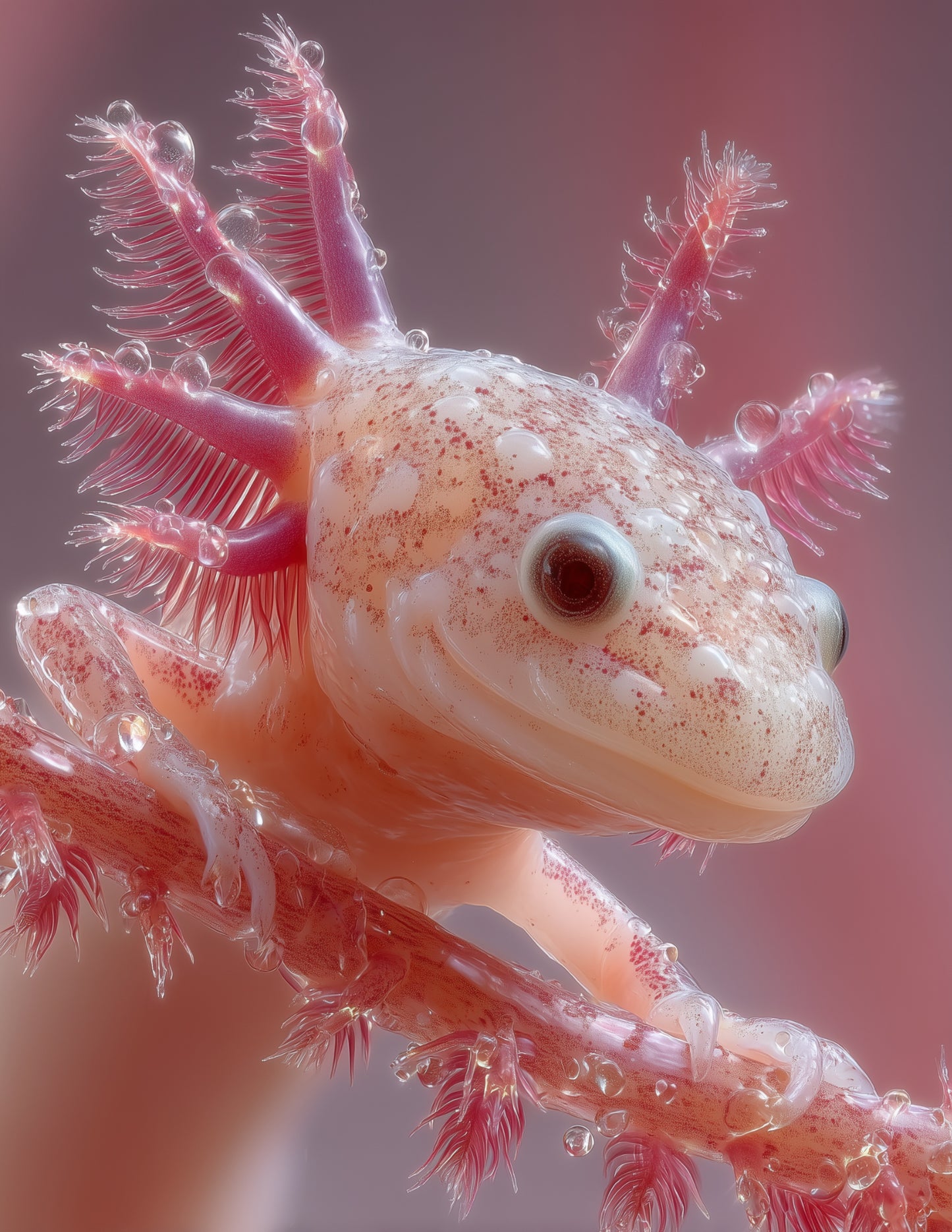 Blanco Blind Salamander  Realistic Art, Pearl Mist Digital Wall Art, 3 Sizes Included, Living Room Decor