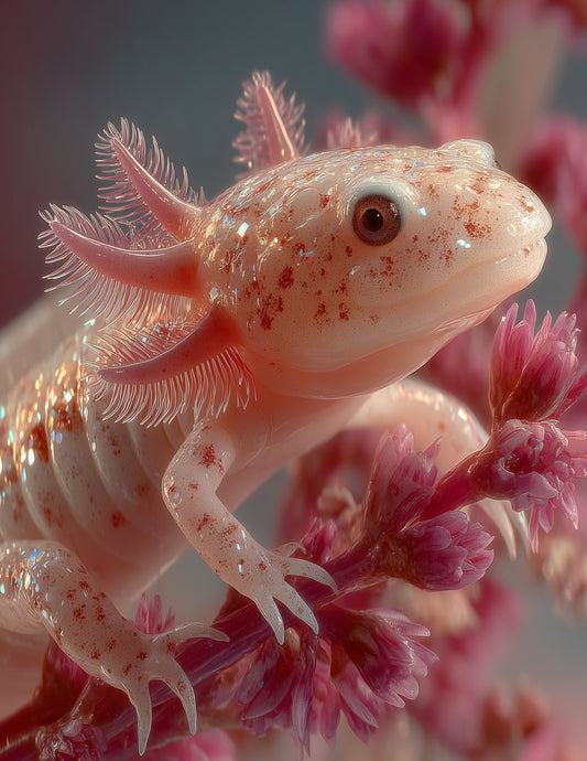 Blanco Blind Salamander  Realistic Art, Rose Pastels Digital Wall Art, 3 Sizes Included, Living Room Decor