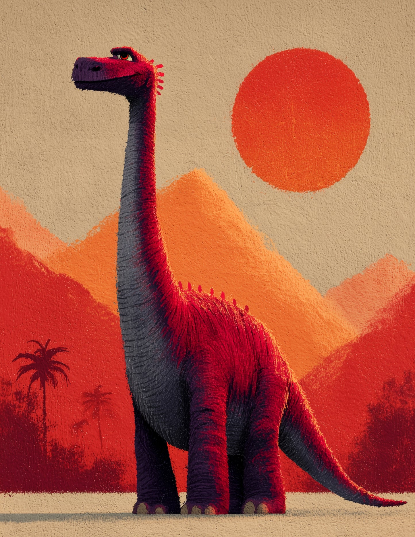 Brachiosaurus — Nursery Art, Pastel Bloom Digital Wall Art, 3 Sizes Included, Nursery Decor