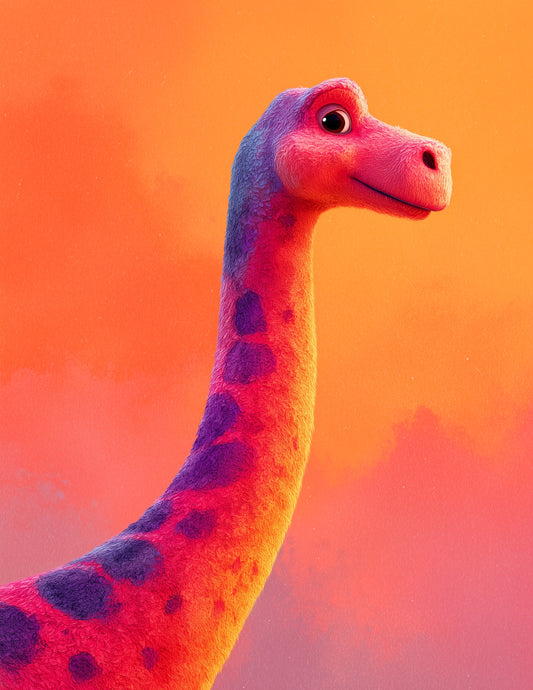 Brachiosaurus — Nursery Art, Soft Pastels Digital Wall Art, 3 Sizes Included, Nursery Decor
