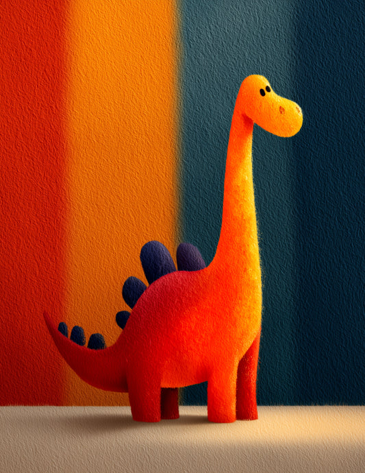 Brachiosaurus — Nursery Art, Warm Tones Digital Wall Art, 3 Sizes Included, Nursery Decor
